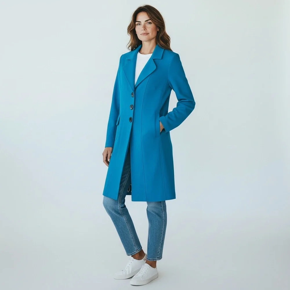 Cache Contour dress coat women’s small silk lining - Picture 1 of 7